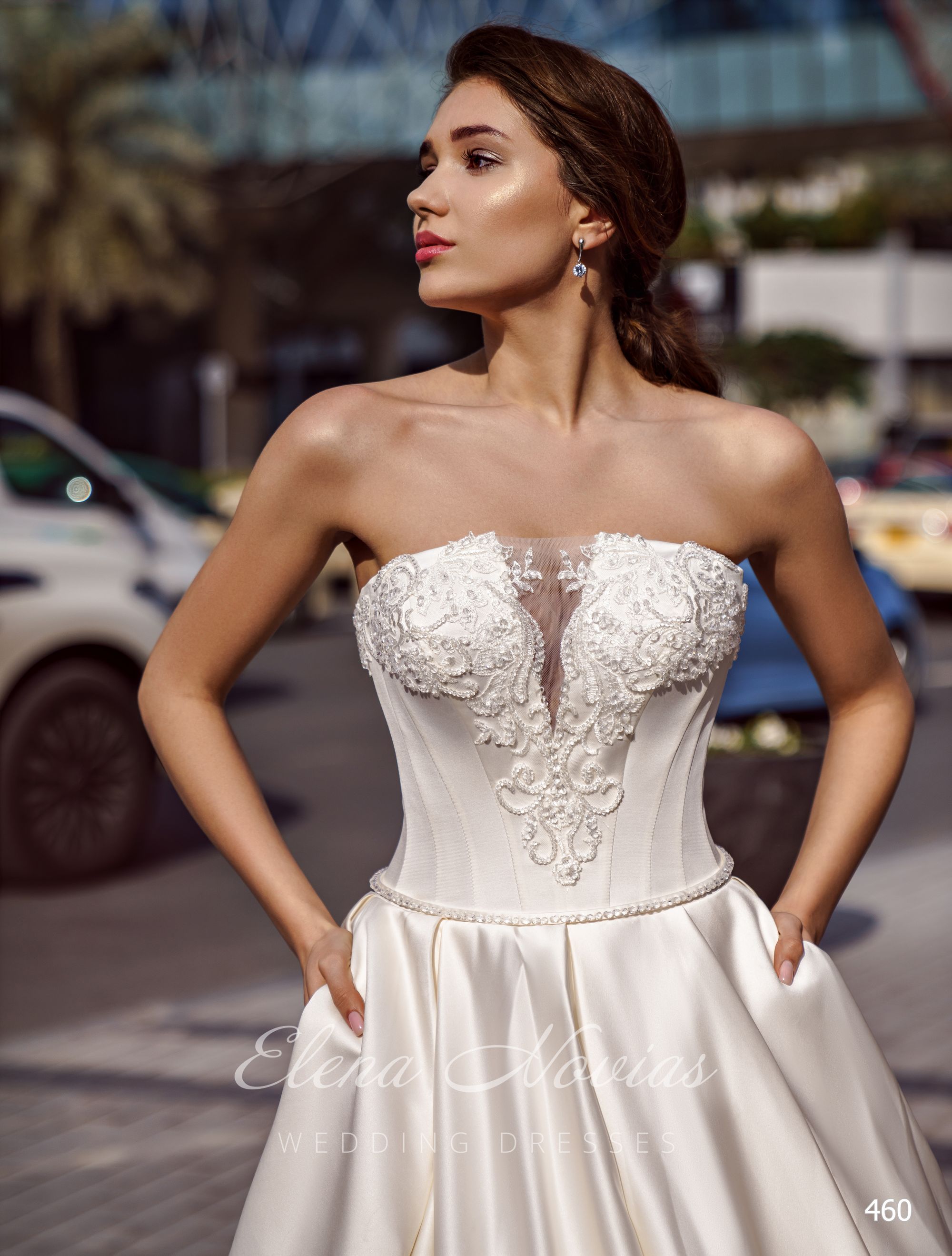 Шикарное атласное свадебное платье оптом от Elena Novias